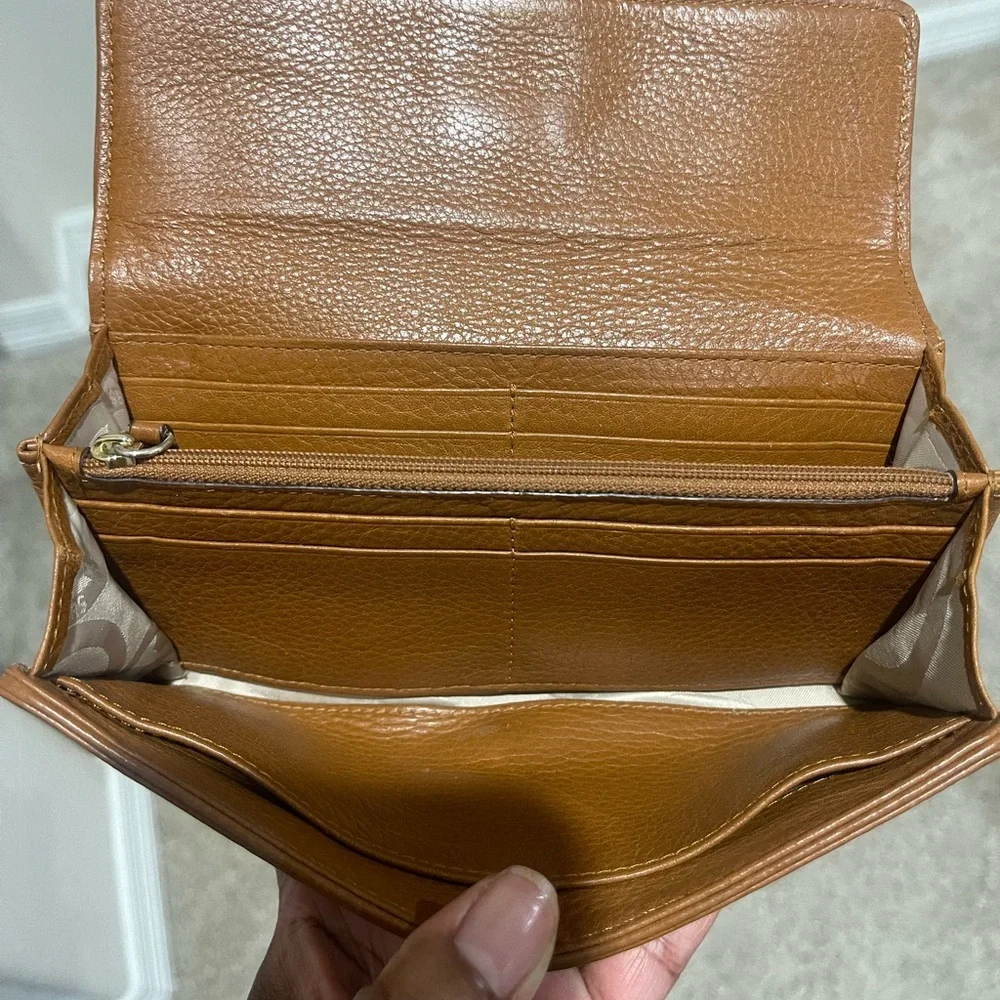 Michael Kors Cognac Leather Buckle Continental Wallet - Picture 4 of 8